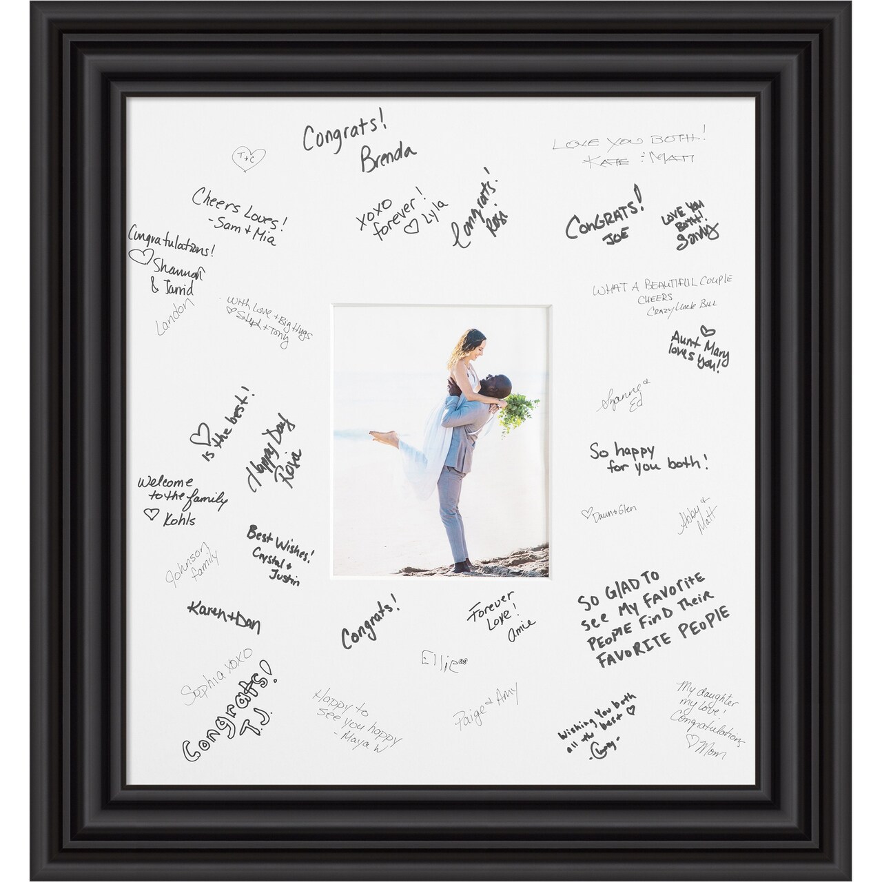 Colonial Signature Mat Picture Frame, Photo Frame Wedding Guest Book Alternative, Autograph Picture Mat for Signature Board, Wedding Celebrations Graduations Support Encouragement or Retirement